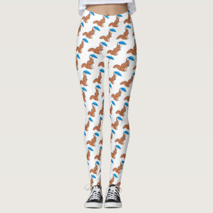 Niedliches Rotes Eichhörnchen mit Cartoon Leggings