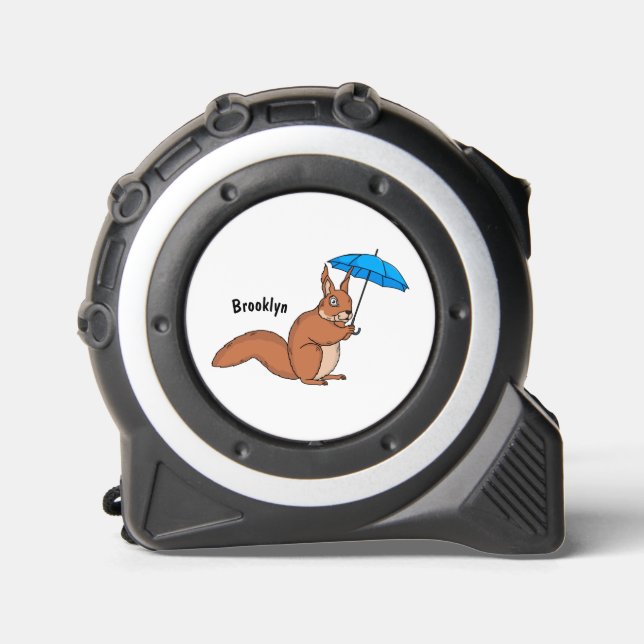 Niedliches Rotes Eichhörnchen mit Cartoon Maßband (Vorderseite)