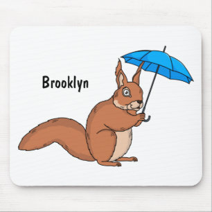 Niedliches Rotes Eichhörnchen mit Cartoon Mousepad