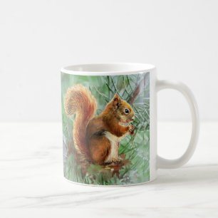 Niedliches Rotes Eichhörnchen Wasserfarbe Art Tasse