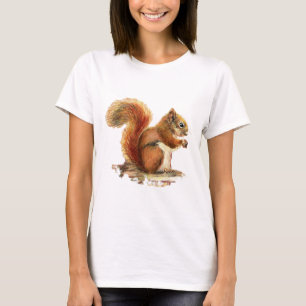 Niedliches Rotes Eichhörnchen Wasserfarbe Tierart T-Shirt