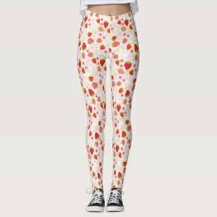 Niedliches Rotes Erdbeeren Fruchtmuster Leggings