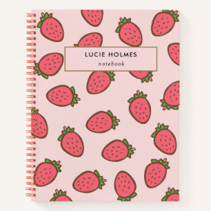 Niedliches Rotes Erdbeeren Fruchtmuster Notizbuch