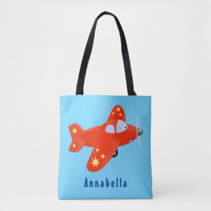 Niedliches rotes Flugzeug mit Cartoon
