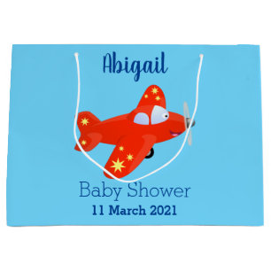 Niedliches rotes Flugzeug mit Cartoon Große Geschenktüte