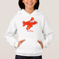 Niedliches rotes Flugzeug mit Cartoon