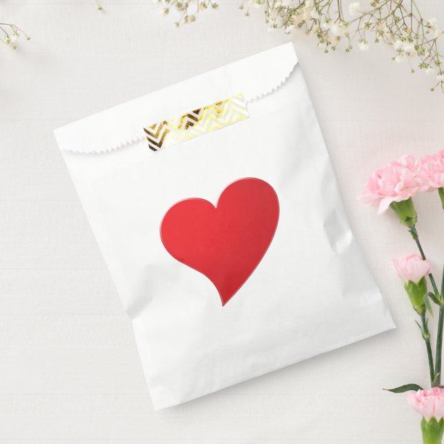 Niedliches rotes Großherz minimalistisch modernes  Geschenktütchen (Versiegelt)