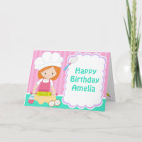 Niedliches Rotes Haar Girl Backen Geburtstag