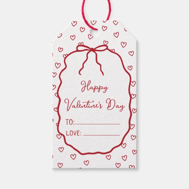 Niedliches Rotes Herz & Bauch - individueller Vale Geschenkanhänger (Vorderseite)