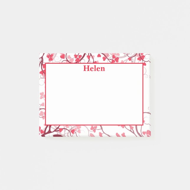 Niedliches Rotes Herz Classic Post-it Klebezettel (Vorderseite)