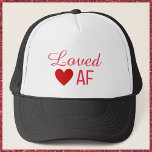 Niedliches Rotes Herz Love AF Truckerkappe<br><div class="desc">Niedliches Red Heart Loved AF Design.</div>