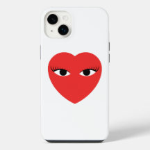 Niedliches Rotes Herz mit Augen auf weißem iPhone