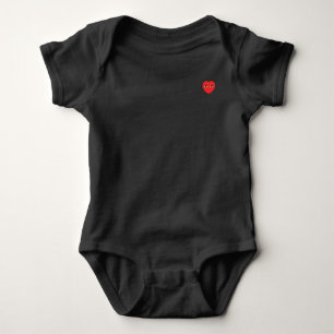 Niedliches Rotes Herz mit Eyes Baby Körperanzug Strampler