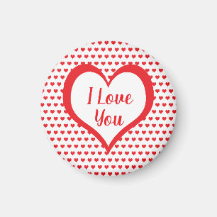 Niedliches Rotes Herz mit Monogramm des Roten und Magnet