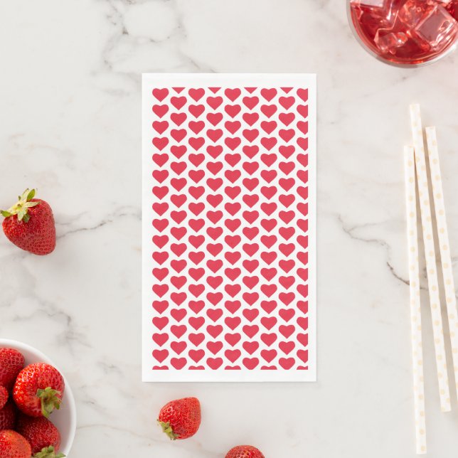 ❤️ Niedliches Rotes Herz rosa Serviette (Beispiel)