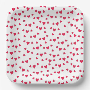 Niedliches Rotes Herz Whimsical Minimalistisch Sim Pappteller