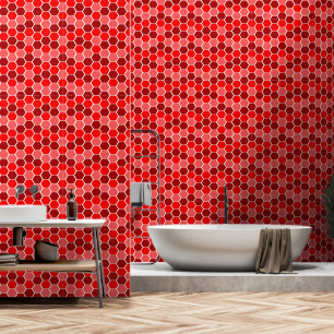 Niedliches rotes Hexagonalmuster Tapete