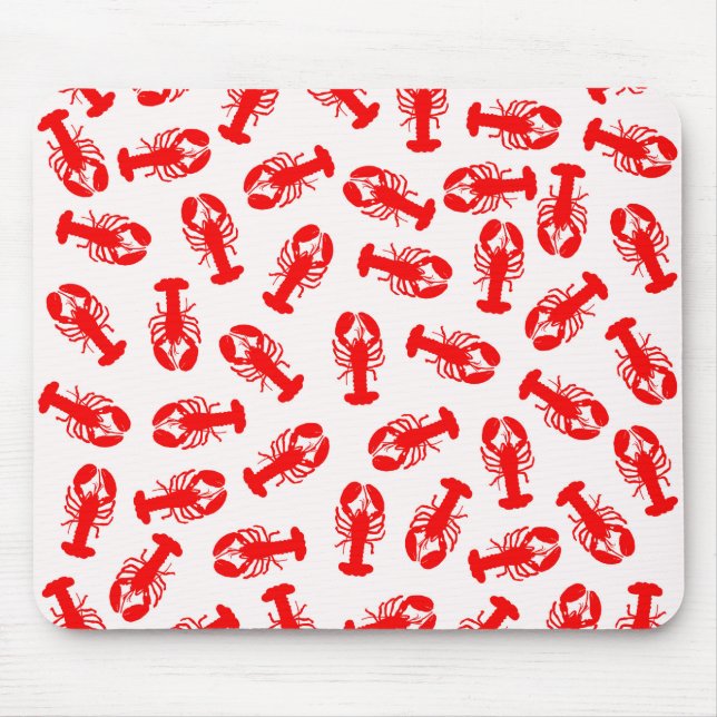 Niedliches rotes Hummer-Tier-Muster Mousepad (Vorne)