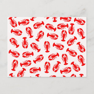 Niedliches rotes Hummermuster Postkarte