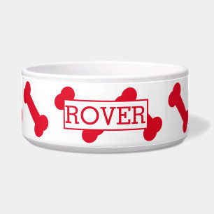 Niedliches rotes Knochenmuster des Hundes Personal Napf
