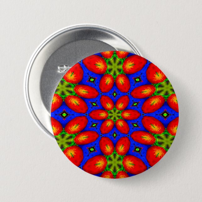 Niedliches rotes Muster Button (Vorne & Hinten)