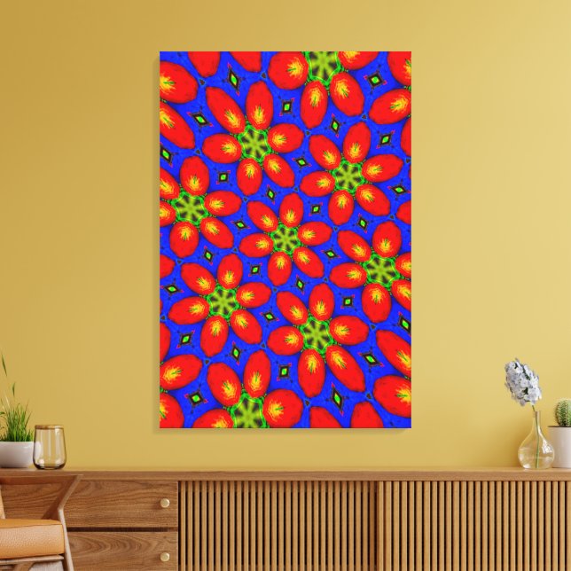 Niedliches rotes Muster Leinwanddruck (Insitu (Wohnzimmer))