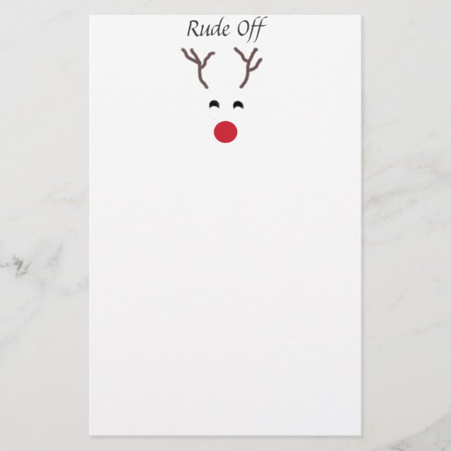 Niedliches rotes Nasen-Ren-Weihnachtsbriefpapier Briefpapier (Vorderseite)
