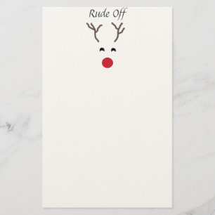 Niedliches rotes Nasen-Ren-Weihnachtsbriefpapier Briefpapier