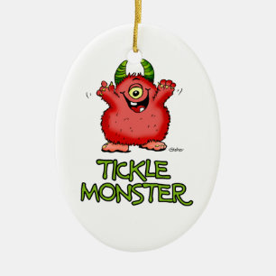 Niedliches rotes Tickle Monster durch send2smiles Keramik Ornament