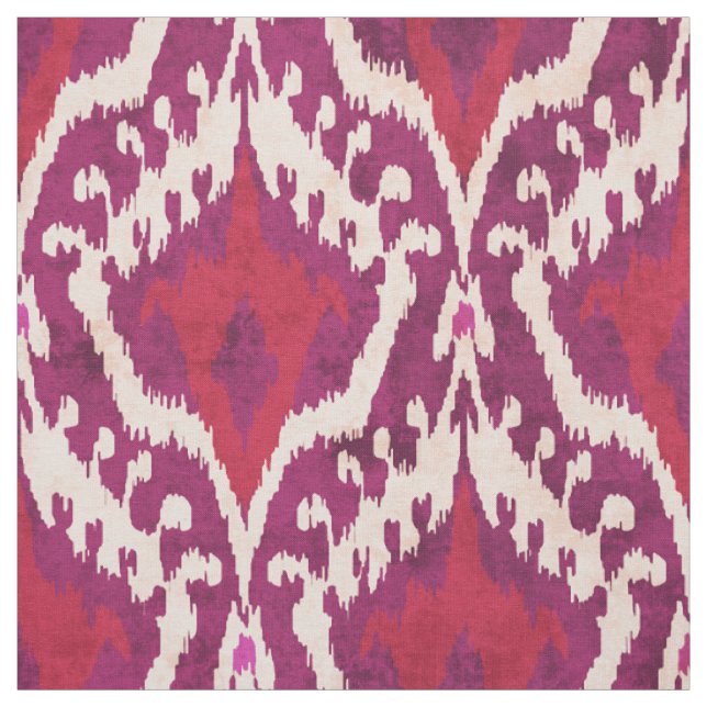Niedliches rotes und lila Katastermuster Stoff (Muster)