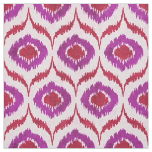 Niedliches rotes und lila Katastermuster Stoff