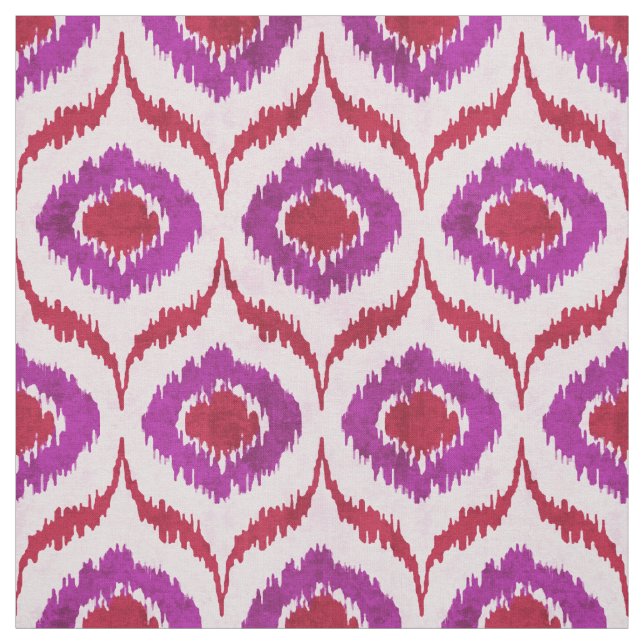 Niedliches rotes und lila Katastermuster Stoff (Muster)