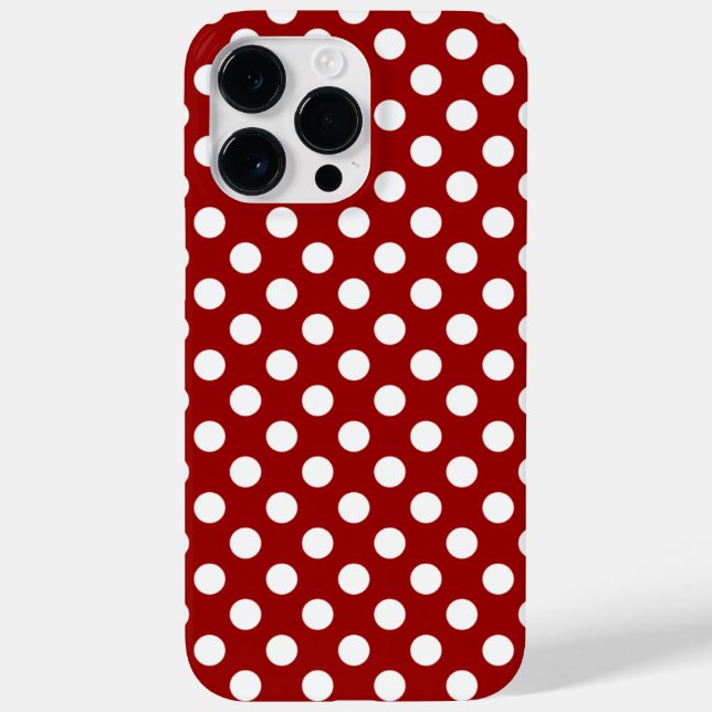 Niedliches Rotes Weißes Polka-Punktmuster Case-Mate iPhone Hülle (Rückseite)