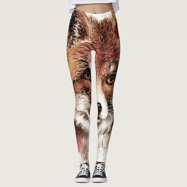 Niedliches Rotfuchs-Muster Leggings (Vorderseite)