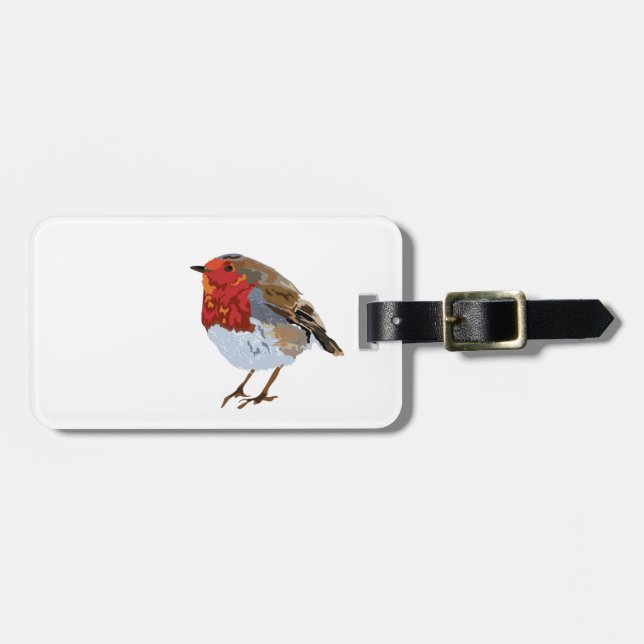 Niedliches Rotkehlchen Gepäckanhänger (Vorderseite horizontal)