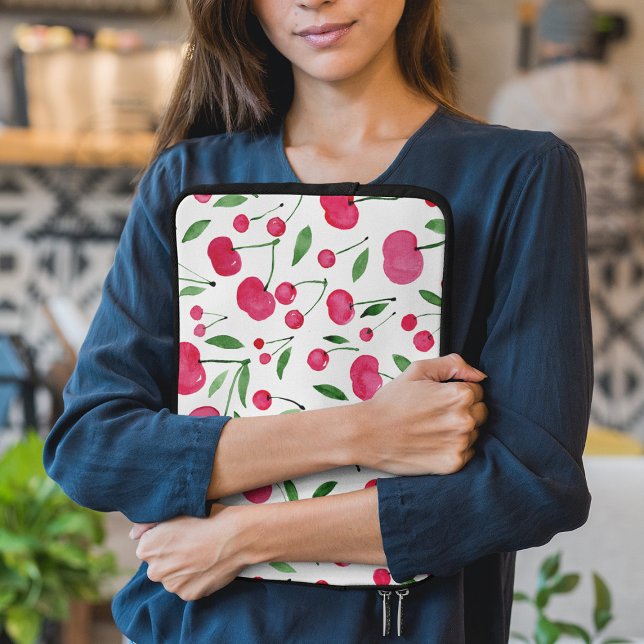 Niedliches Rotkirschmuster Laptopschutzhülle (Von Creator hochgeladen)