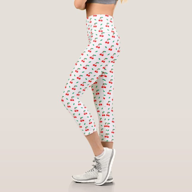 Niedliches Rotkrebsmuster Capri Leggings (Links)