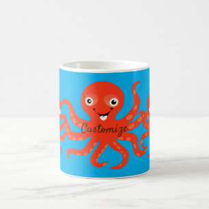 Niedliches Rotlächeln Octopus Thunder_Cove Kaffeetasse