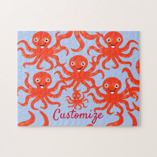 Niedliches Rotlächeln Octopus Thunder_Cove Puzzle