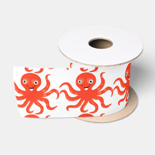 Niedliches Rotlächeln Octopus Thunder_Cove Satinband