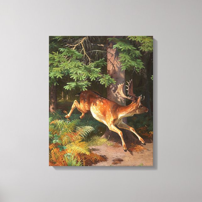 Niedliches Rotwild im Wald Leinwanddruck (Vorderseite)