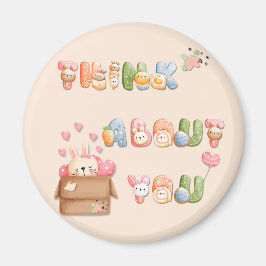 Niedliches Round-Magnet | Denken Sie über Sie nach Magnet