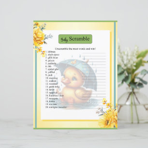 Niedliches Rubber Duck Baby Shooter Word Scramble 