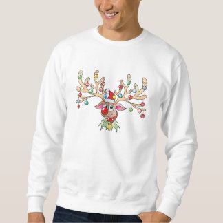 Niedliches Rudolf-Ren mit Weihnachtslicht-Shirts Sweatshirt