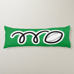 Niedliches Rugby-Ball Cartoon individuelle Name Ki Seitenschläferkissen