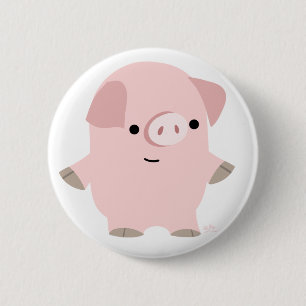 Niedliches ruhiges Cartoon-Schwein-Knopf-Abzeichen Button