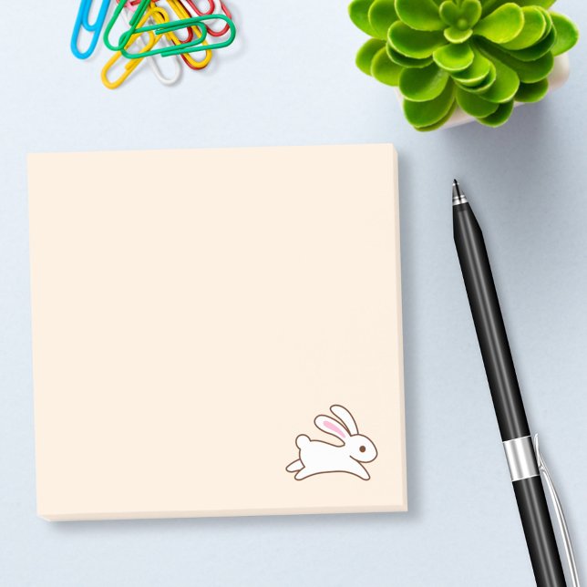 Niedliches Running Bunny Rabbit Beige Post-it Klebezettel (Von Creator hochgeladen)
