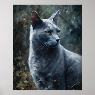 Niedliches russisches Blue Cat Art Print Poster