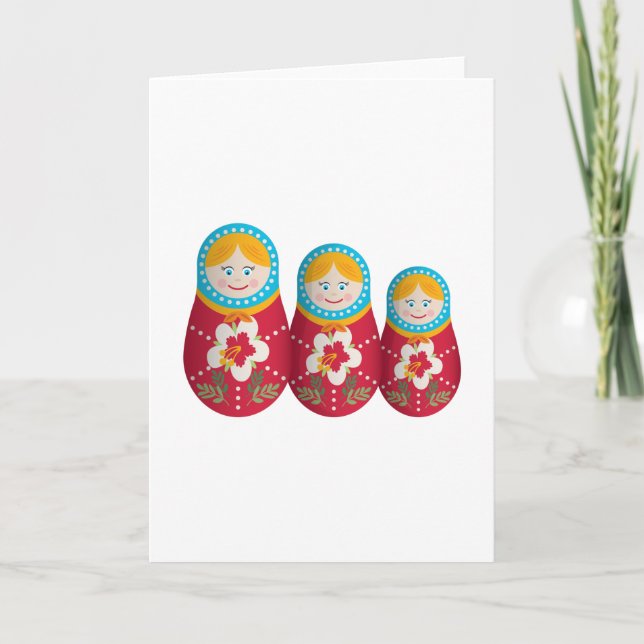 Niedliches Russisches Nesting Doll Matryoshka Grap Karte (Vorderseite)