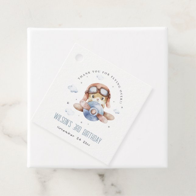 Niedliches Rust Kids Flugzeug Stars Sky Teddy Birt Geschenkanhänger (Beispiel)